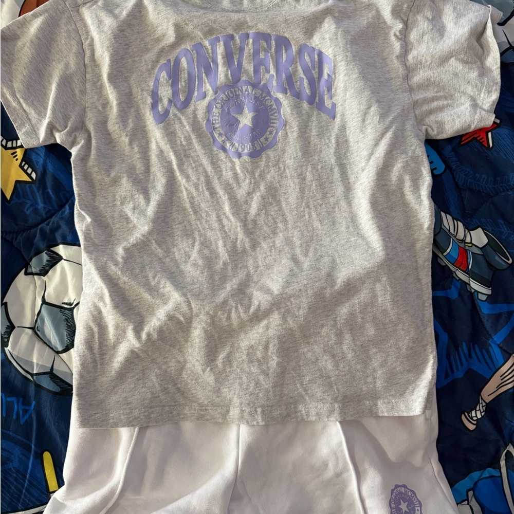 Converse Girls Matching Outfit with Purple Logo